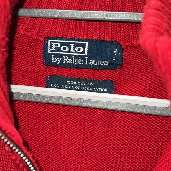 Polo Ralph Lauren Qtr zip sweater red blue - Picture 5 of 8